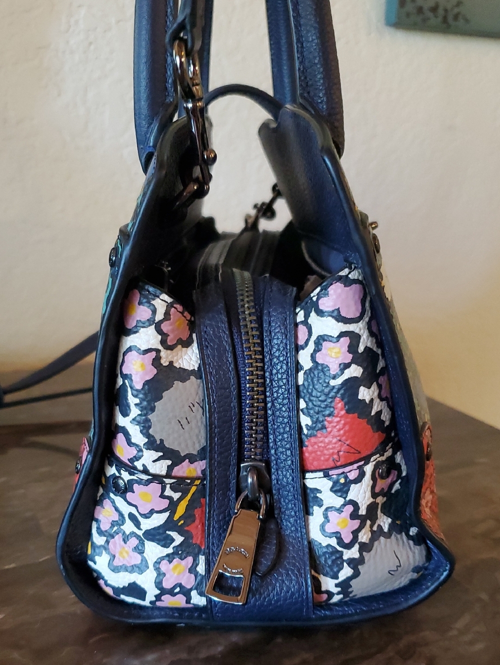 Like NEW Coach Floral Mercer 24 Bag - Picture 4 of 14